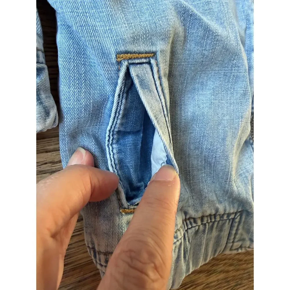 H&M Toddler Light Wash Denim Jacket Zip Front Unisex Size 2T